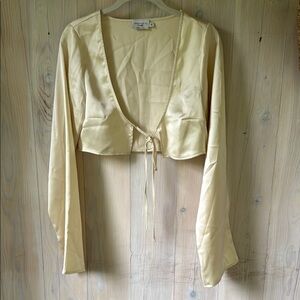 Chic Satin Tie-Front Blouse